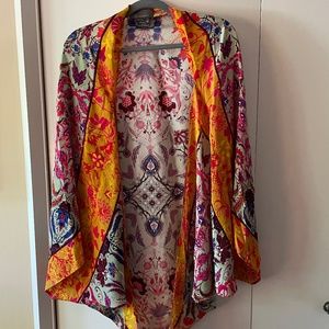 Anthropologie Multi-Color Floral Cocoon Kimono Wrap